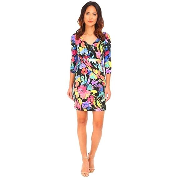 NYDJ Spring Floral Mini Sheath Dress - Picture 1 of 8
